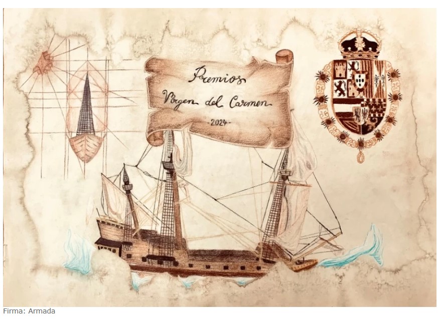 Cartel del Certamen Nacional de Pintura da Armada Española Premios Virgen del Carmen 2024